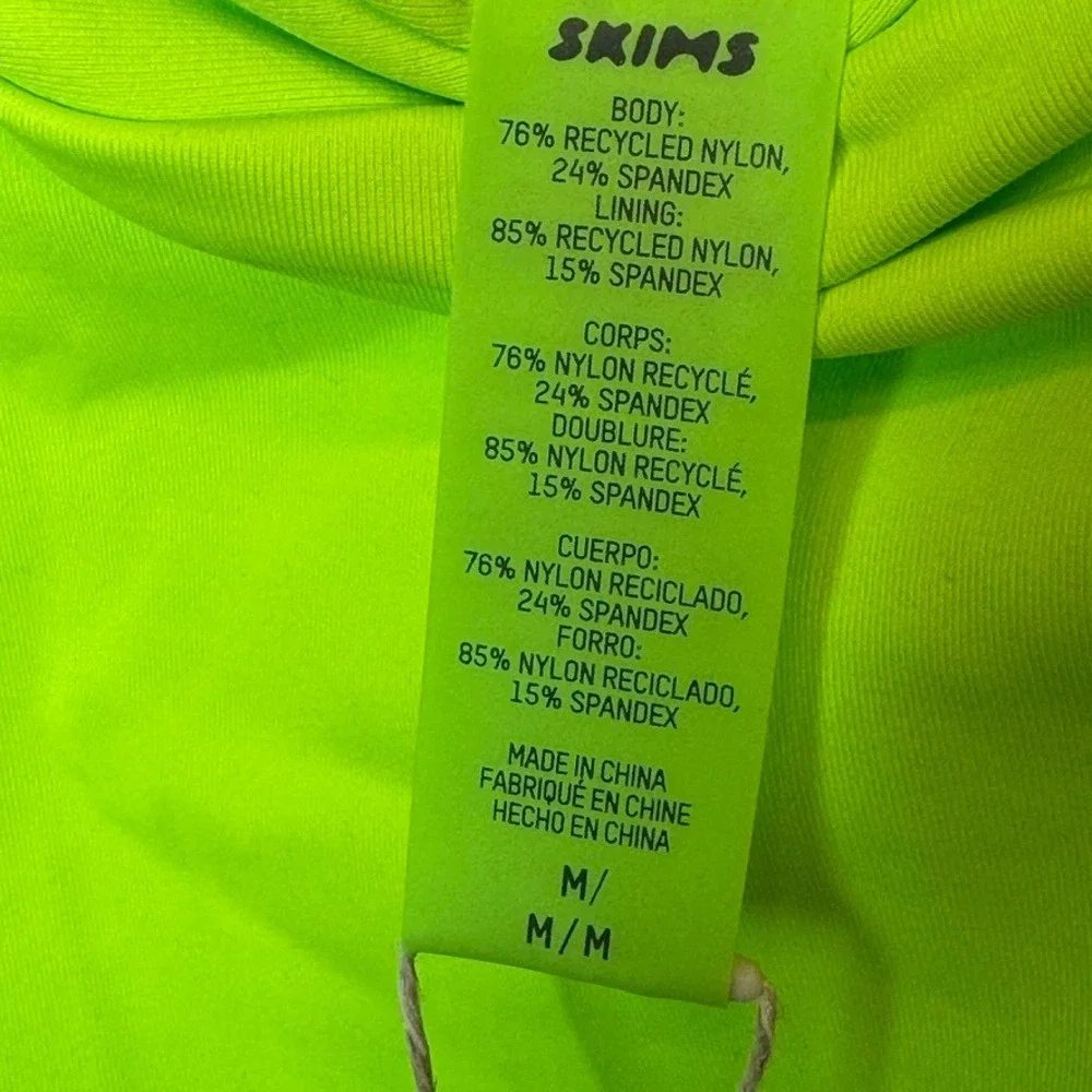 SKIMS Recycled Swim Sarong Skirt Neon Green Twist Front Cover Up M SW-SKT-0016